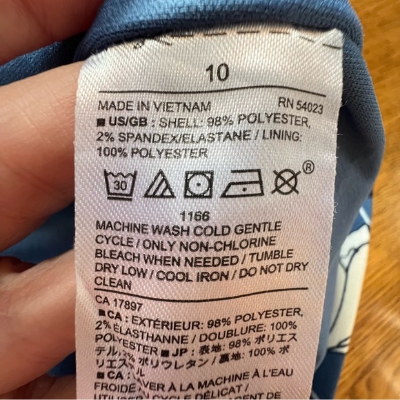 ⭐️ BANANA REPUBLIC Women Stretch Comfy Poly Pencil Skirt Multicolor Floral Sz 10 - Picture 10 of 10